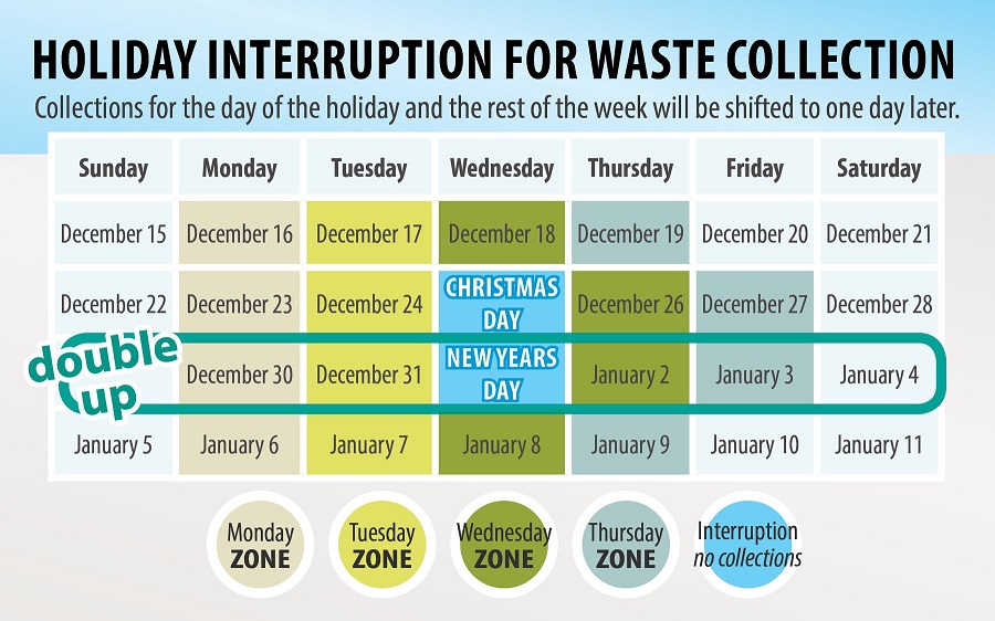 Christmas new year waste collection schedule 2025 21 chinese new year